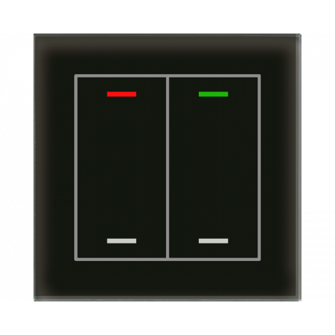 Skleněné KNX 4tlačítko, RGBW LED, černá