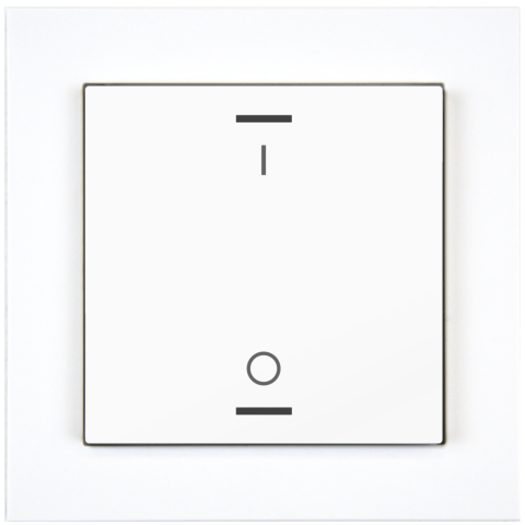 KNX 2tlačítko 55x55 mm, RGBW LED, potisk 0/1, bílá