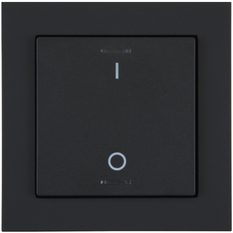 KNX 2tlačítko 55x55 mm, RGBW LED, potisk 0/1, matná černá
