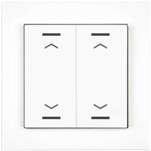 KNX 4tlačítko 55x55 mm, RGBW LED, potisk žaluzie, bílá, měření teploty