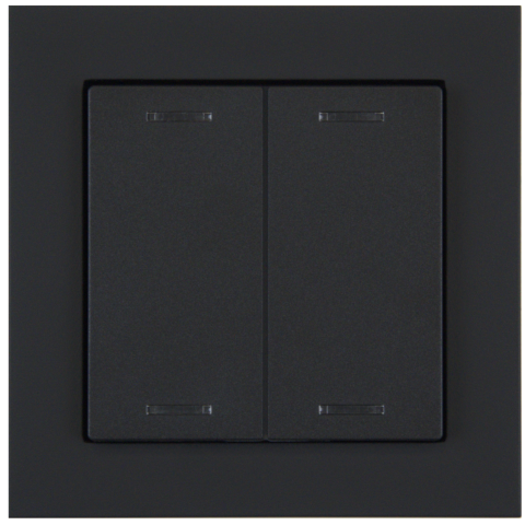 KNX 4tlačítko 55x55 mm, RGBW LED, matná černá, měření teploty