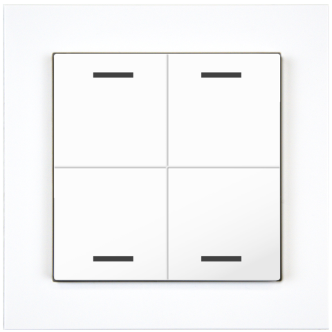 KNX 4tlačítko 55x55 mm, RGBW LED, bílá