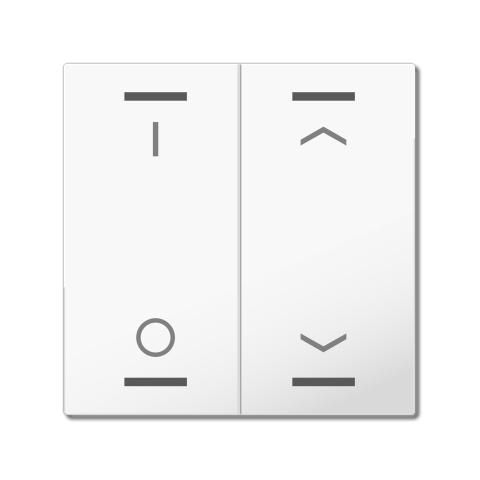 MDT hmatník pro KNX 2tlačítko 55, lesklá bílá, spínač a žaluzie