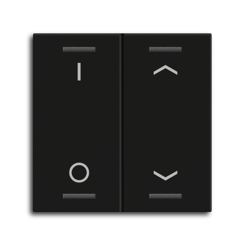 MDT hmatník pro KNX 2tlačítko 55, černá matná, spínač a žaluzie