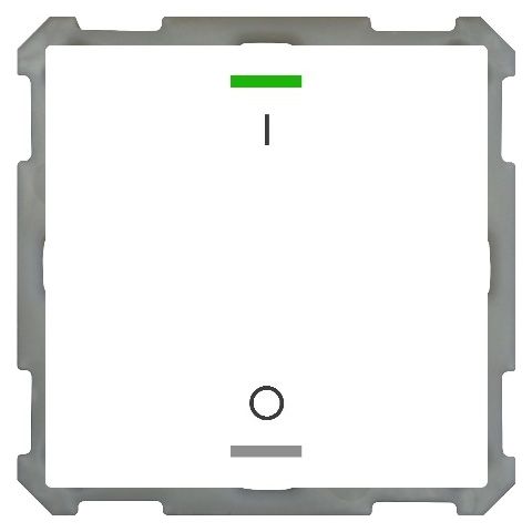 KNX 2tlačítko 63x63 mm, RGBW LED, potisk žaluzie, bílá