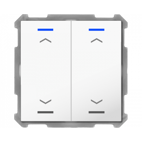 KNX 4tlačítko 63x63 mm, RGBW LED, potisk žaluzie, bílá