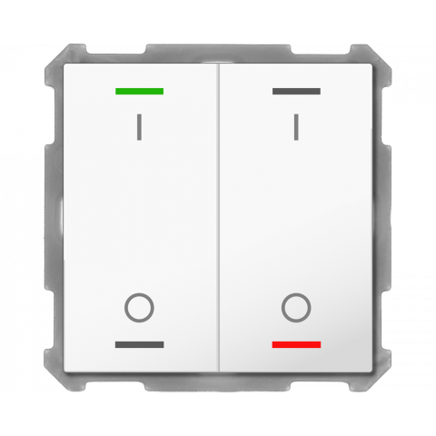 KNX 4tlačítko 63x63 mm, RGBW LED, potisk 0/1, bílá