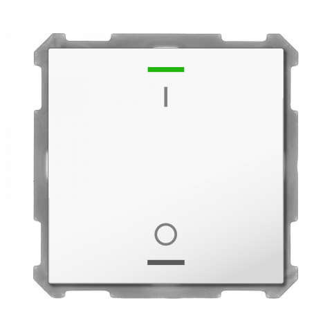 KNX 2tlačítko 63x63 mm, RGBW LED, potisk 0/1, bílá, měření teploty