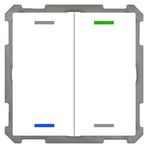 KNX 4tlačítko 63x63 mm, RGBW LED, bílá, měření teploty