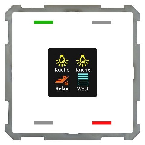 KNX 4tlačítko 63x63 mm s displejem, bílá