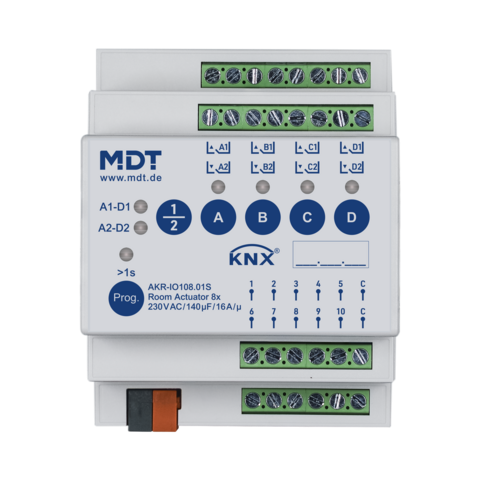 KNX kombinovaný aktor 8 výstupů, 10 vstupů, 4M