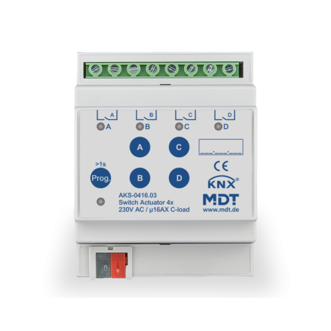 Spínací aktor AMI 4násobný, 4M, 16/20A, 230VAC, industrie, 200μF, měření