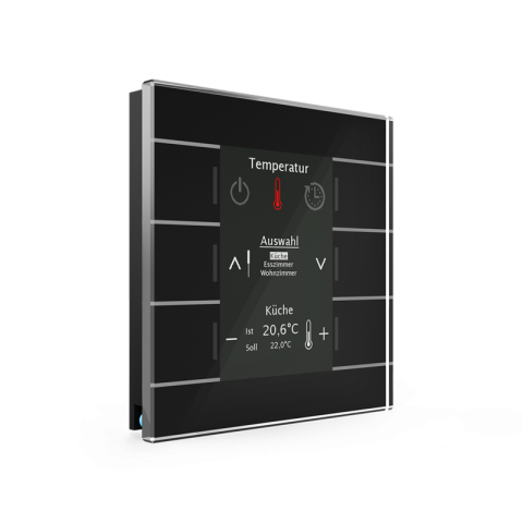 Skleněný ovládací panel Smart s barevným displejem, černý