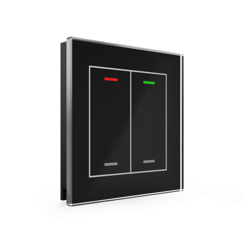 Skleněné KNX 4tlačítko, RGBW LED, černá