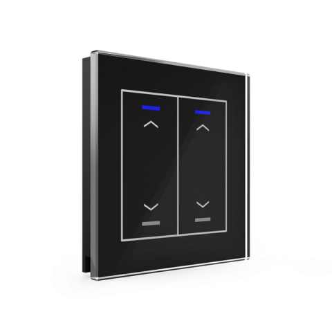 Skleněné KNX 4tlačítko, RGBW LED, potisk žaluzie, černá