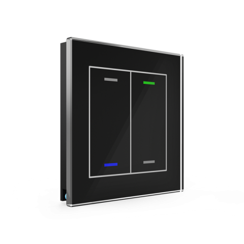 Skleněné KNX 4tlačítko, RGBW LED, černá, měření teploty