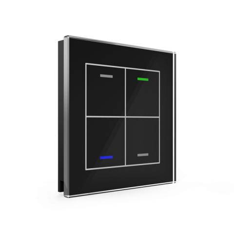 Skleněné KNX 4tlačítko, RGBW LED, černá