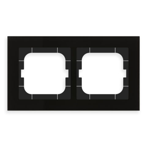 MDT skleněný rámeček 2násobný, 63x63 mm, černý