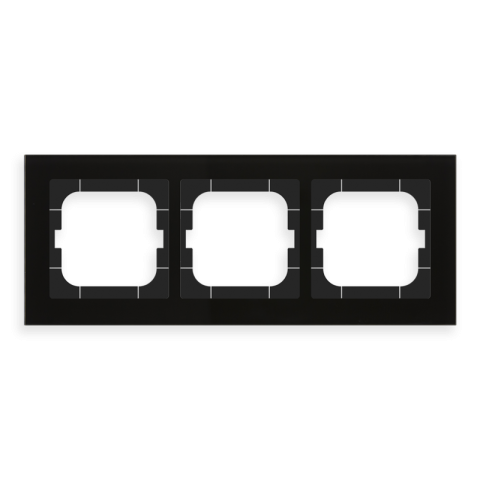 MDT skleněný rámeček 3násobný, 63x63 mm, černý