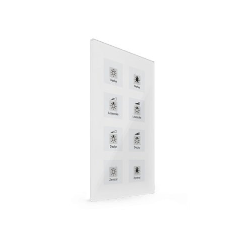 Skleněné KNX 8tlačítko Plus, bílá, teplotní čidlo