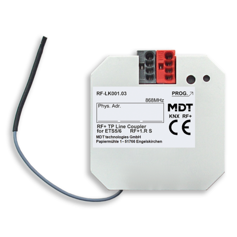 KNX RF+ liniová spojka, zapuštěné provedení