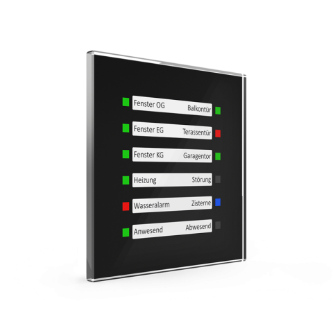 KNX skleněný LED indikátor, černá