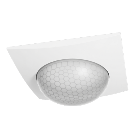 KNX čidlo přítomnosti 360°, 3 Pyro, regulace na konstantní osvit, matná bílá