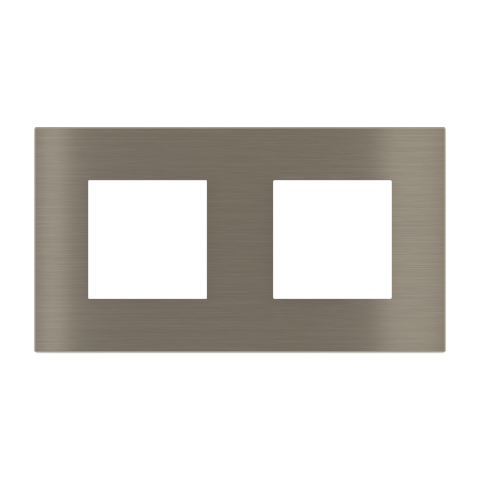 Deep obdélníková dvojnásobná deska, otvor 45x45 + 45x45 mm, Nickel