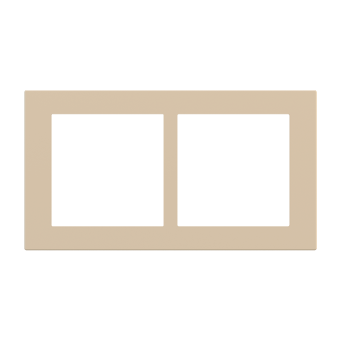 Deep obdélníková dvojnásobná deska, středy 68 mm, otvor 60x60 + 60x60 mm, Beige Luxor
