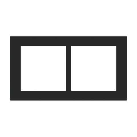 Deep obdélníková dvojnásobná deska, středy 68 mm, otvor 60x60 + 60x60 mm, Black Ingo