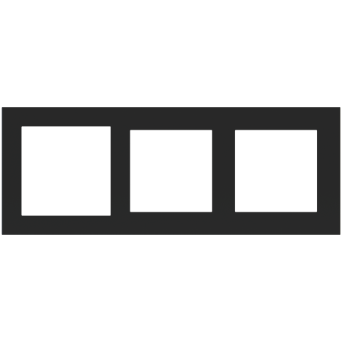 Rectangular 3-fold plate Deep (60x60 | 55x55 | 55x55 mm window) - Fenix NTM | Black