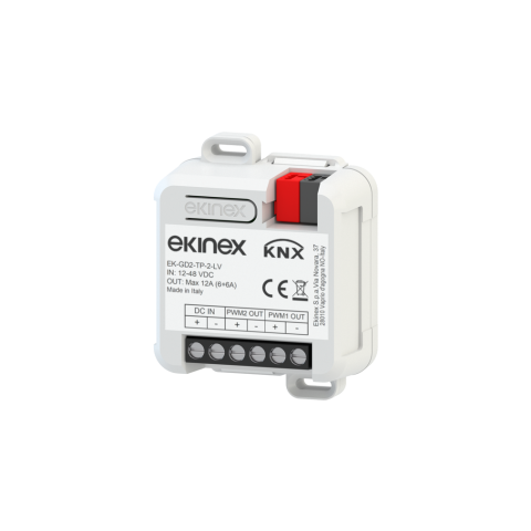 KNX stmívač 12–48 V, 2 kanály, TunableWhite, zapuštěná montáž