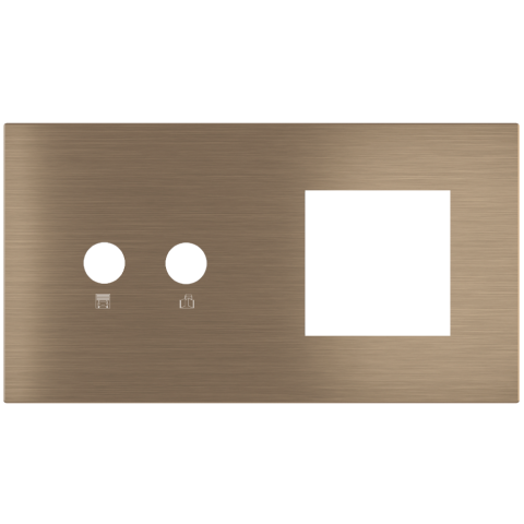 Magnetic plate 2-fold for 2-rocker push button + (45x45 mm window) Proxima series Metal Dark Chocola
