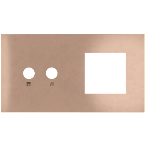 Magnetic plate 2-fold for 2-rocker push button + (45x45 mm window) Proxima series Metal Old Copper +