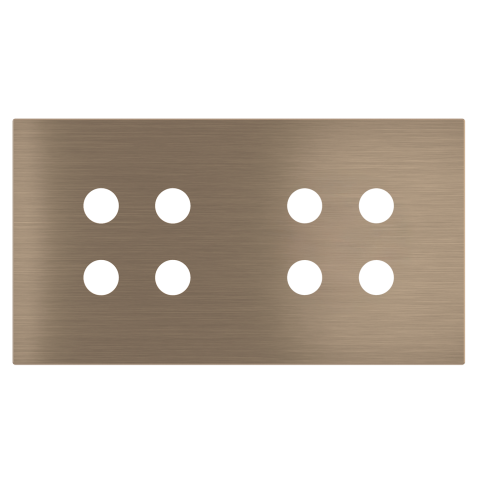 Magnetic plate 2-fold for 4-rocker push buttons Proxima series Metal Dark Chocolate