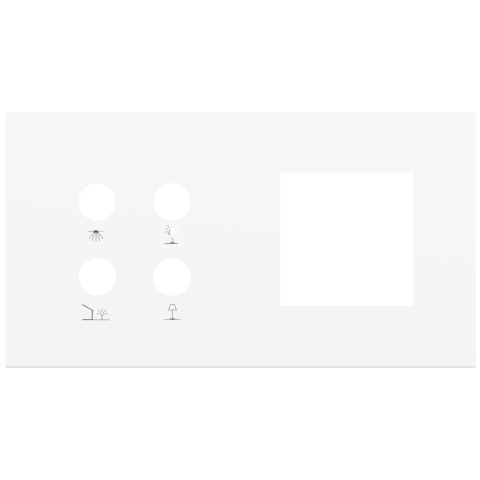 Magnetic plate 2-fold for 4-rocker push button + (45x45 mm window) Proxima series Metal Pure White +