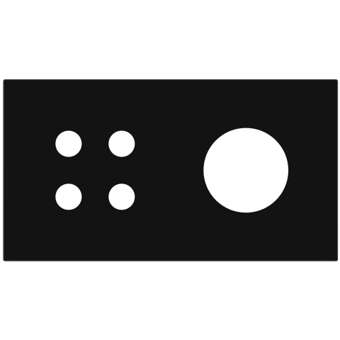 Magnetic plate 2-fold for 4-rocker push button + power socket Schuko, French, Israeli Proxima series