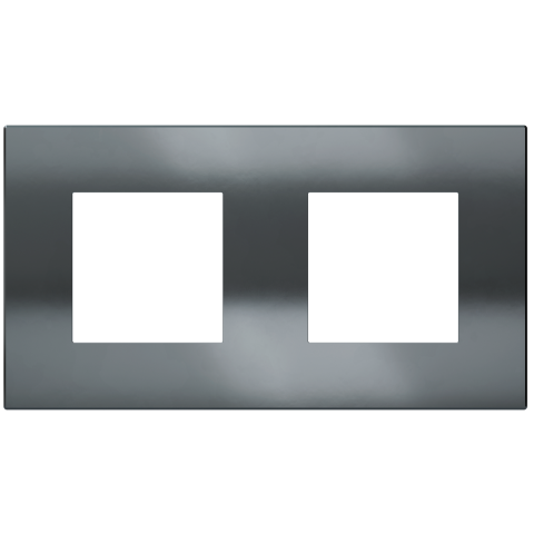 Magnetic plate 2-fold (2 windows 45x45 mm) Proxima series Metal Black Metal