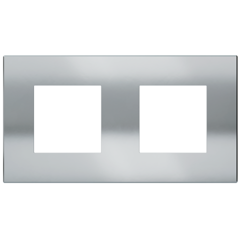 Magnetic plate 2-fold (2 windows 45x45 mm) Proxima series Metal Chrome