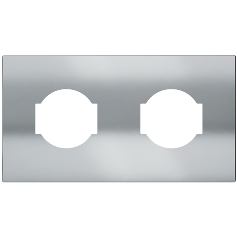 Magnetic plate 2-fold for two IT UNEL electrical sockets Proxima series Metal Chrome