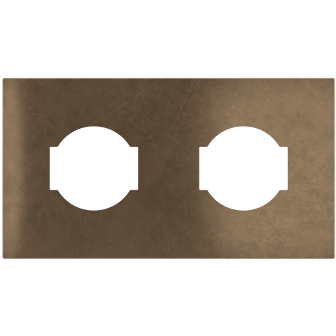 Magnetic plate 2-fold for two IT UNEL electrical sockets Proxima series Metal Bronze Corked
