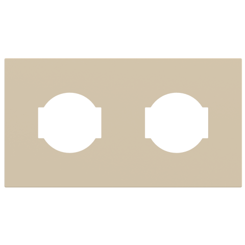 Magnetic plate 2-fold for two IT UNEL electrical sockets Proxima series Metal Beige Luxor