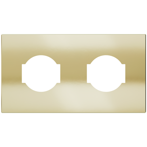 Magnetic plate 2-fold for two IT UNEL electrical sockets Proxima series Metal Champagne