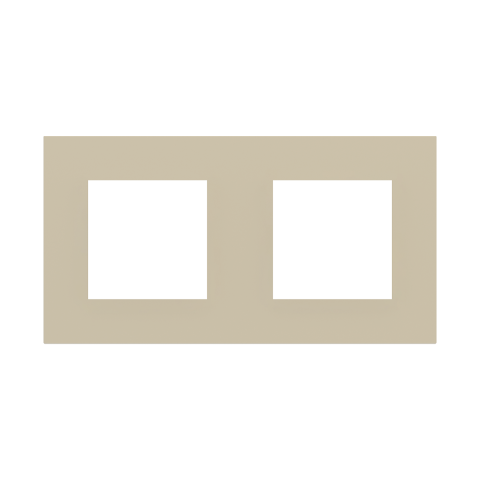 Obdélníková dvojnásobná deska, otvor 45x45 + 45x45 mm, Beige Luxor