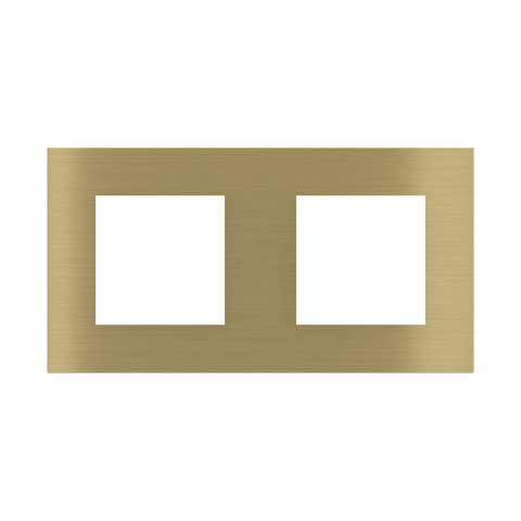 Obdélníková dvojnásobná deska, otvor 45x45 + 45x45 mm, Brass