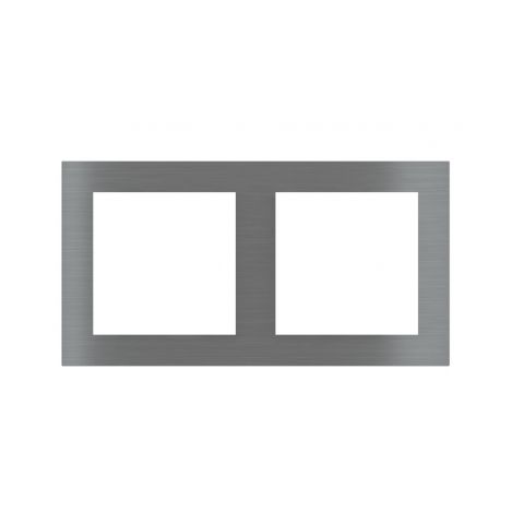 2násobná kovová deska, otvory 55x55 mm, provedení Titanium (GBS)