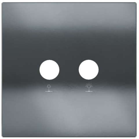 Square magnetic plate for a 2-rocker push button Proxima series Metal Black Metal + customization