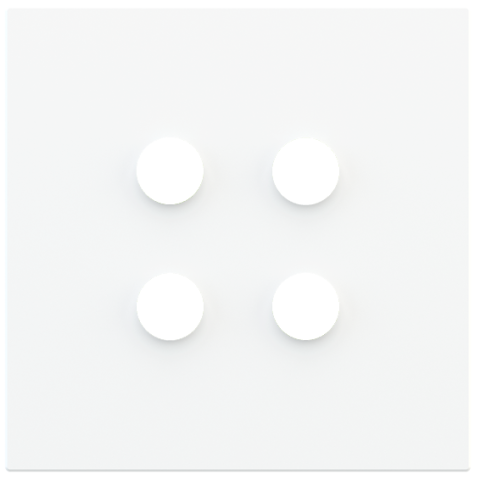 Square magnetic plate for a 4-rocker push button Proxima series Metal Pure White