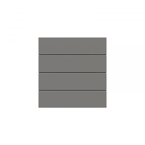 Rectangular horizontal plastic rocker (4  pcs.) - for 4-fold pushbutton FF series- Hematite