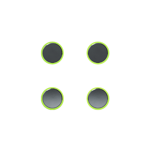 Kit of 4 round buttons Proxima series Metal Black Metal
